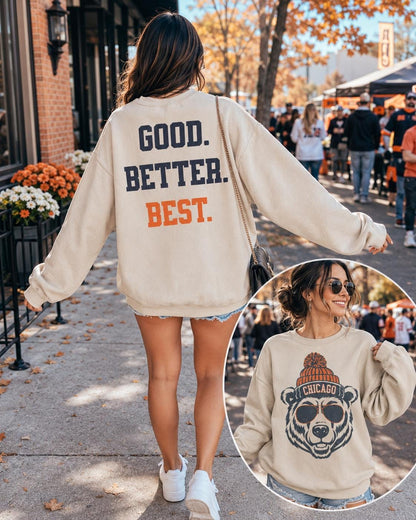 Chicago Football Sweatshirt, Trendy Chicago Football Fan Gifts, Chicago Football Game Day, Chicago Crewneck Sweatshirt