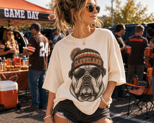 Cleveland Vintage Character Football Graphic T-shirt