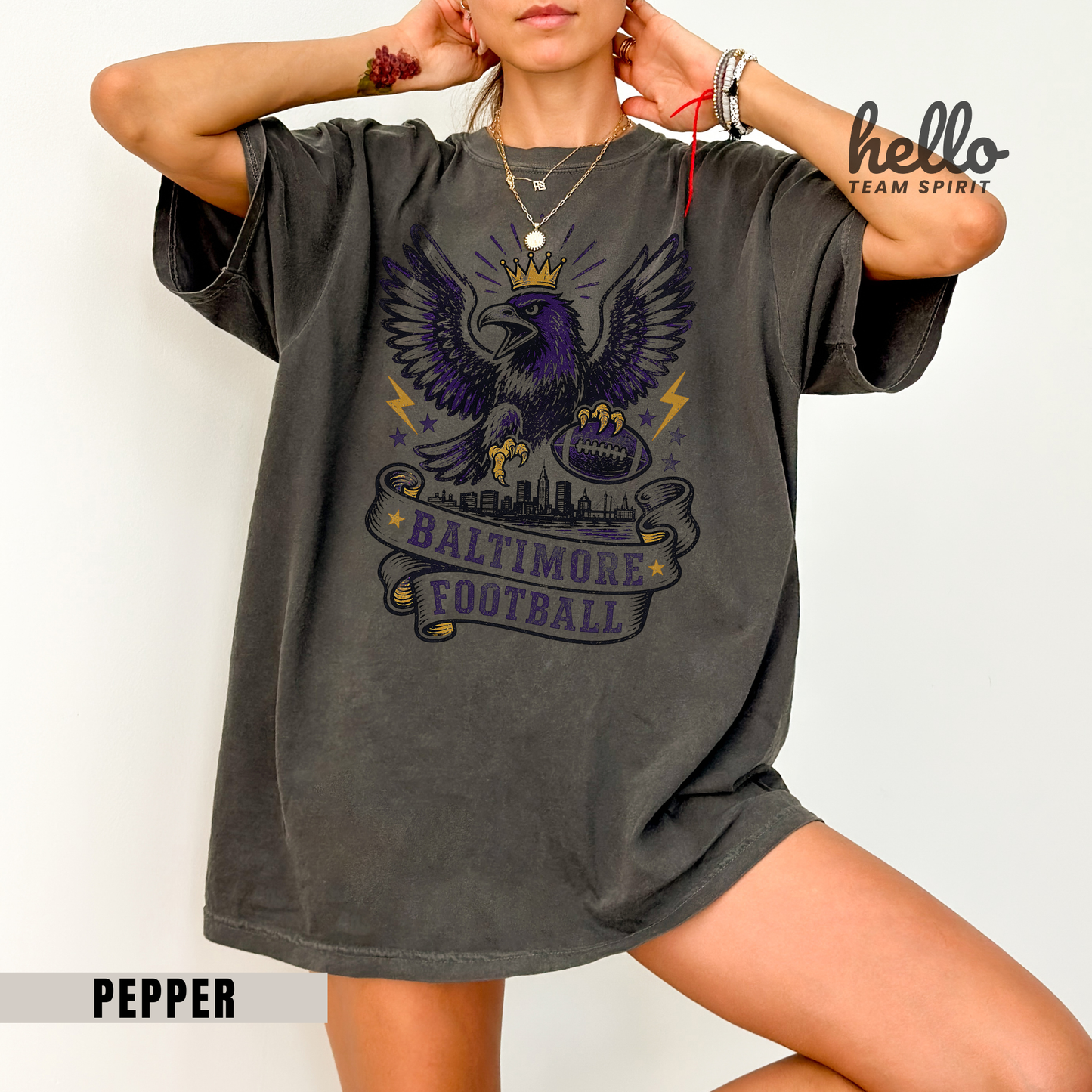 Baltimore Crowned Football Graphic T-shirt