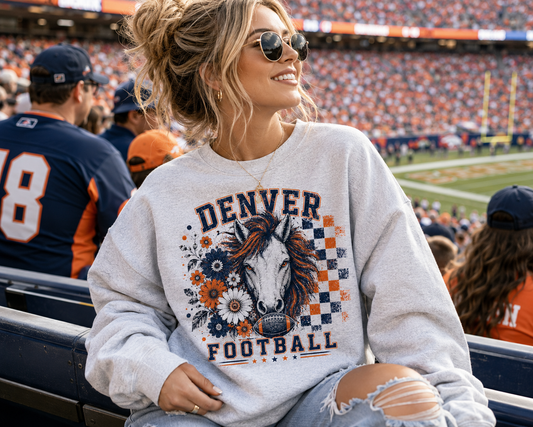 Denver Retro Football Graphic Sweatshirt