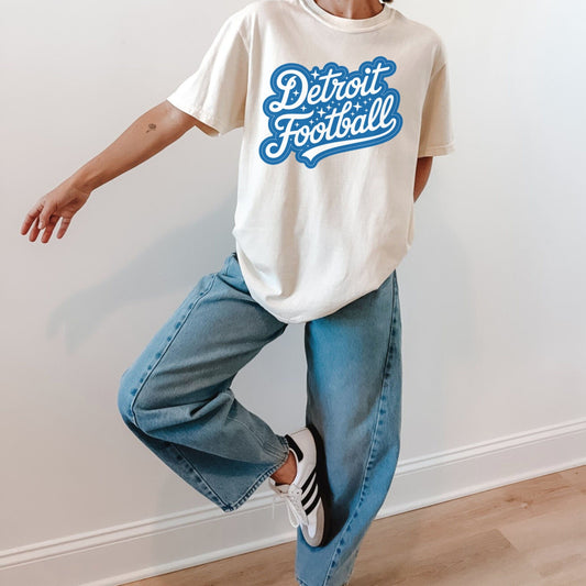 Detroit Football Comfort Colors Tshirt