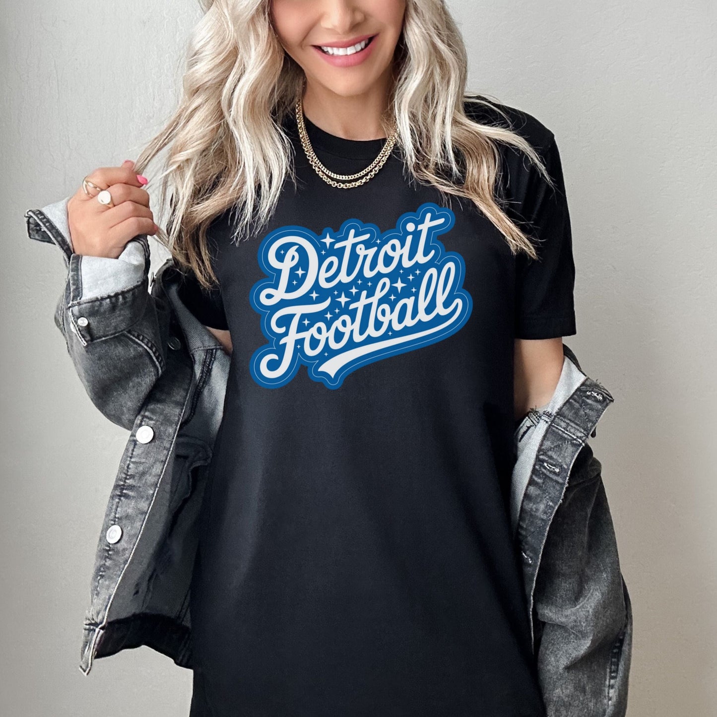 Detroit Football Comfort Colors Tshirt