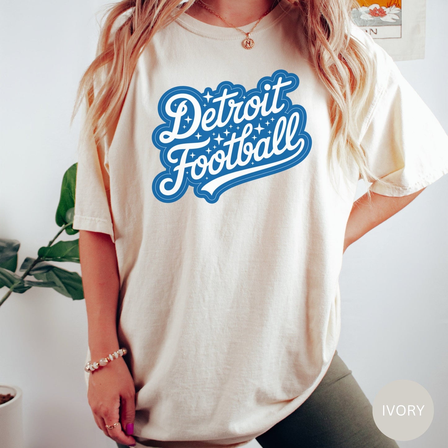 Detroit Football Comfort Colors Tshirt