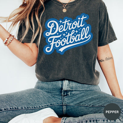 Detroit Football Comfort Colors Tshirt