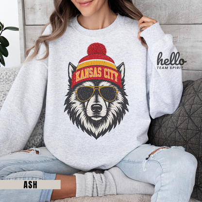 Kansas City Vintage Character Football Graphic Sweatshirt