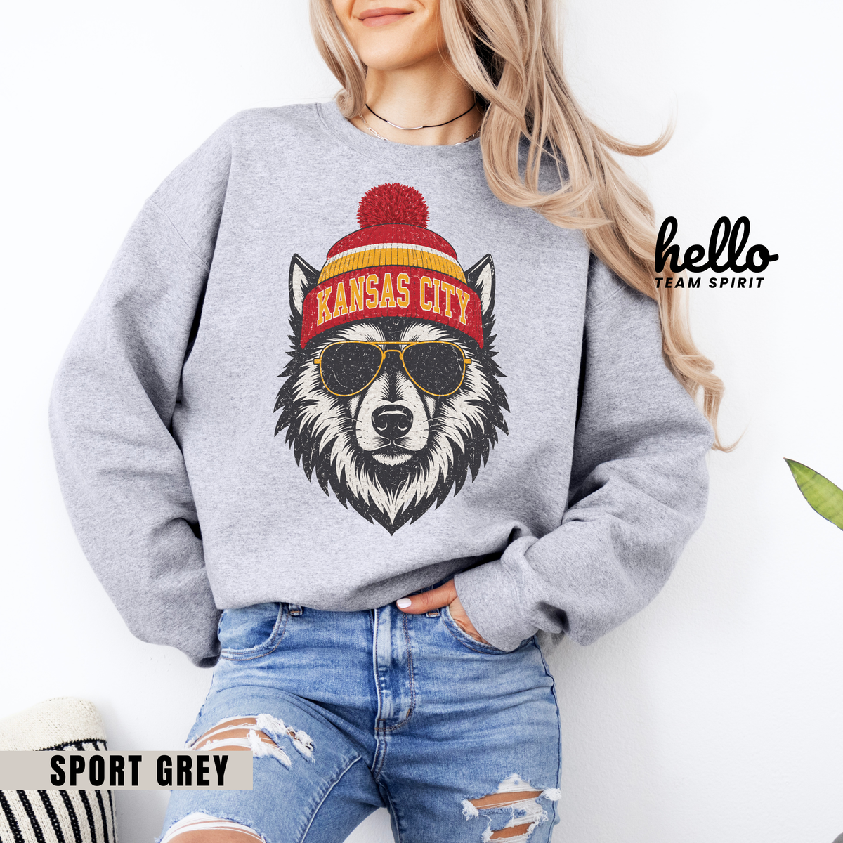 Kansas City Vintage Character Football Graphic Sweatshirt