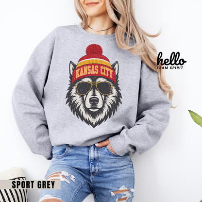 Kansas City Vintage Character Football Graphic Sweatshirt