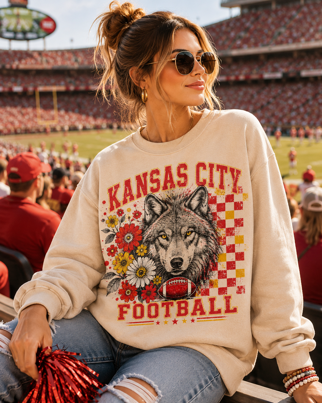 Kansas City Retro Football Graphic Sweatshirt