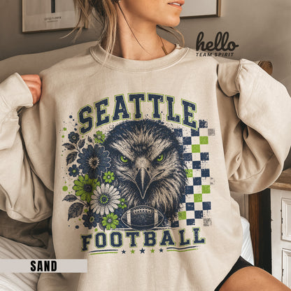 Seattle Checkered Football Graphic Sweatshirt