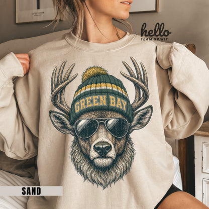 Green Bay Retro Woodland Football Graphic Sweatshirt