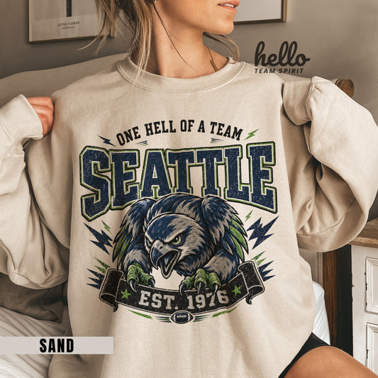 Seattle Checkered Football Graphic Sweatshirt