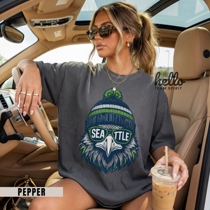 Seattle Vintage Spirit Football Graphic T-shirt