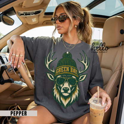 Green Bay Woodland Football Graphic T-shirt