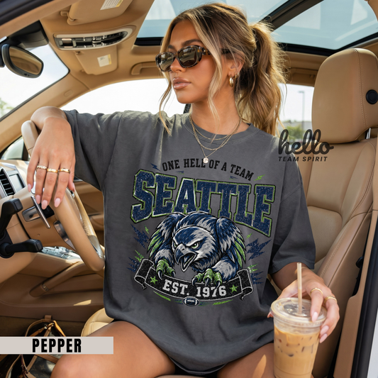 Seattle Checkered Football Graphic T-shirt