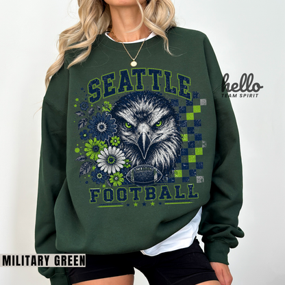 Seattle Checkered Football Graphic Sweatshirt