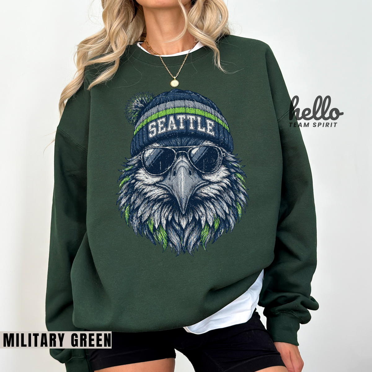 Seattle Vintage Character Football Graphic Sweatshirt