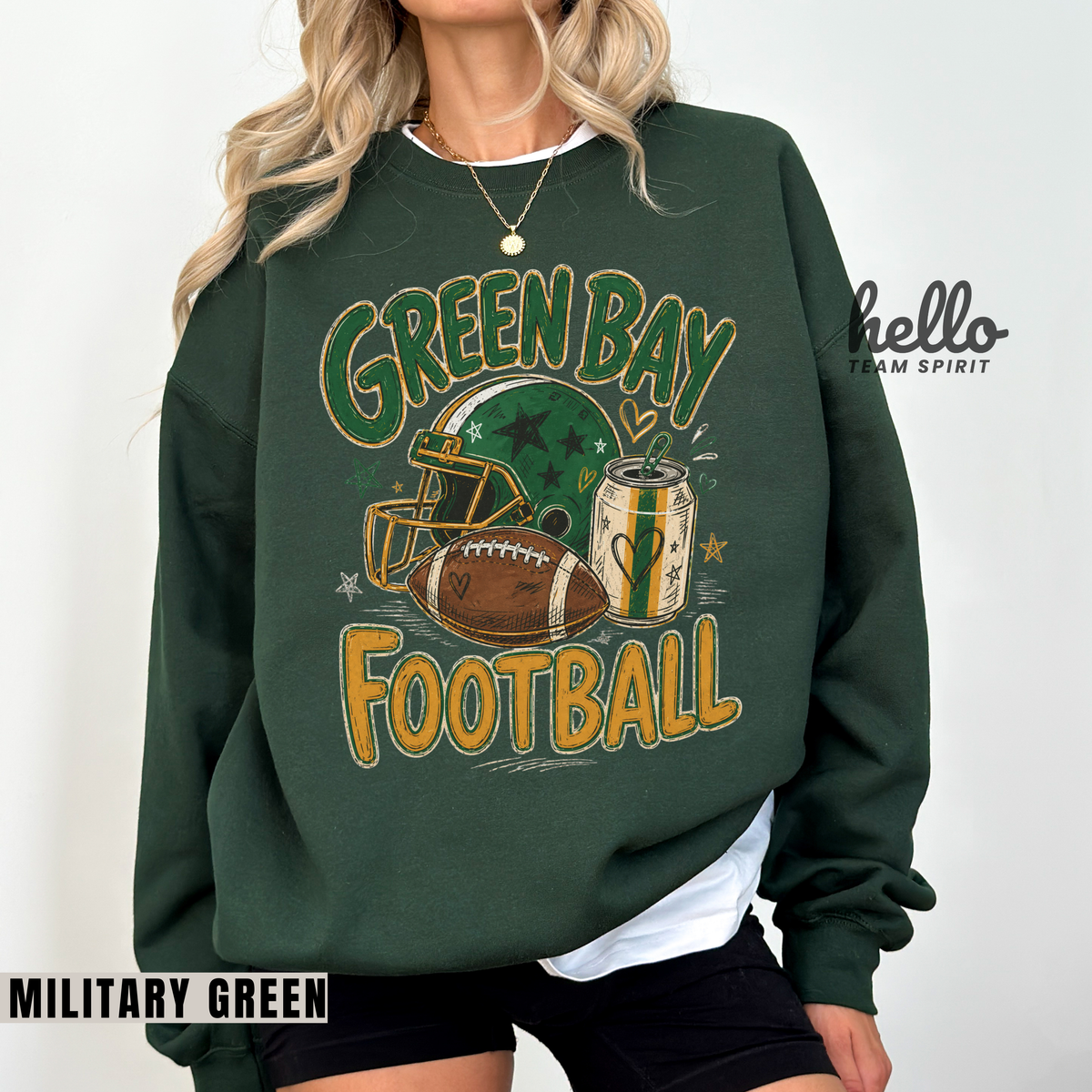 Green Bay Game Day Icon Football Graphic Sweatshirt