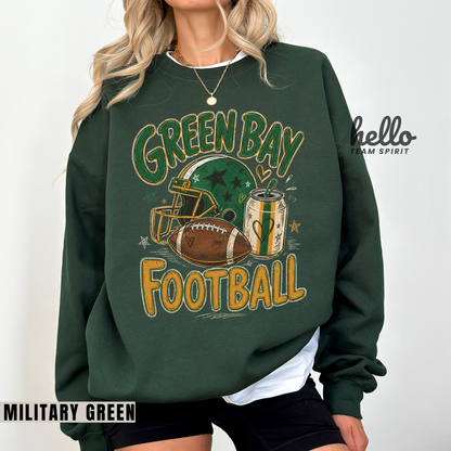Green Bay Game Day Icon Football Graphic Sweatshirt