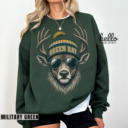 Green Bay Retro Woodland Football Graphic Sweatshirt