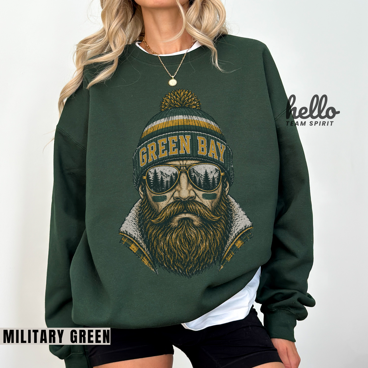 Green Bay Vintage Character Football Graphic Sweatshirt