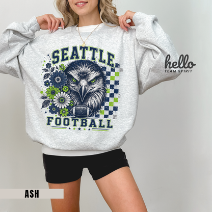 Seattle Checkered Football Graphic Sweatshirt