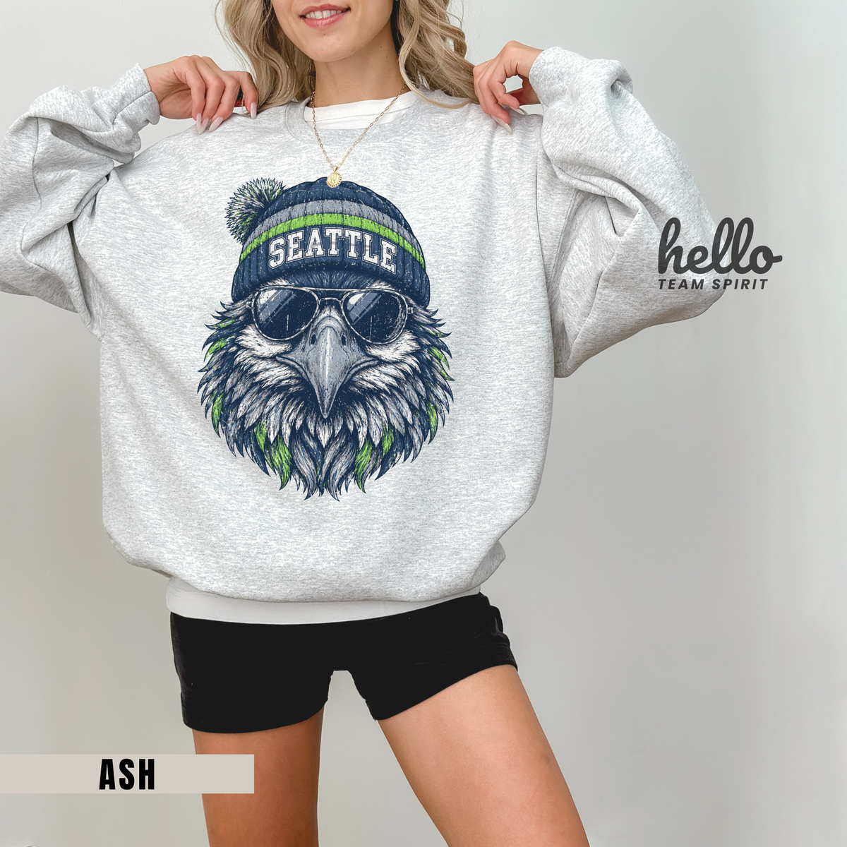 Seattle Vintage Character Football Graphic Sweatshirt