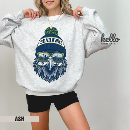 Seattle Vintage Spirit Character Football Graphic Sweatshirt