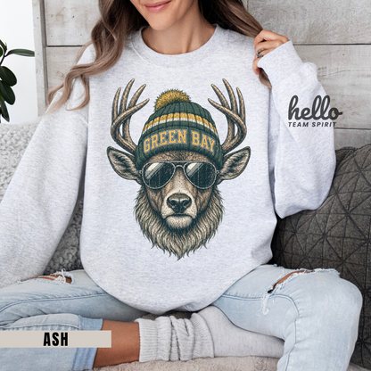 Green Bay Retro Woodland Football Graphic Sweatshirt