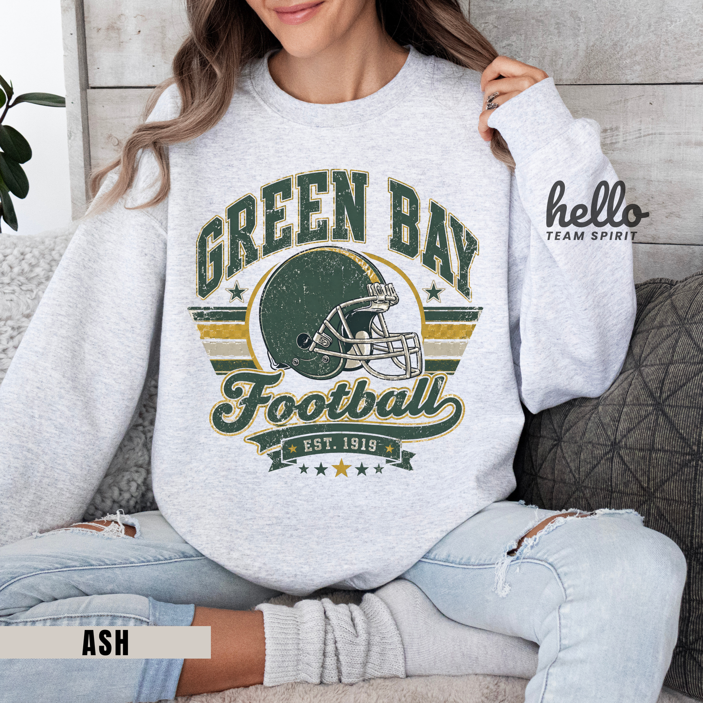 Green Bay Heritage Football Graphic Sweatshirt