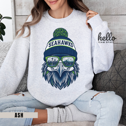 Seattle Vintage Spirit Character Football Graphic Sweatshirt
