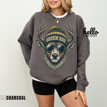 Green Bay Retro Woodland Football Graphic Sweatshirt