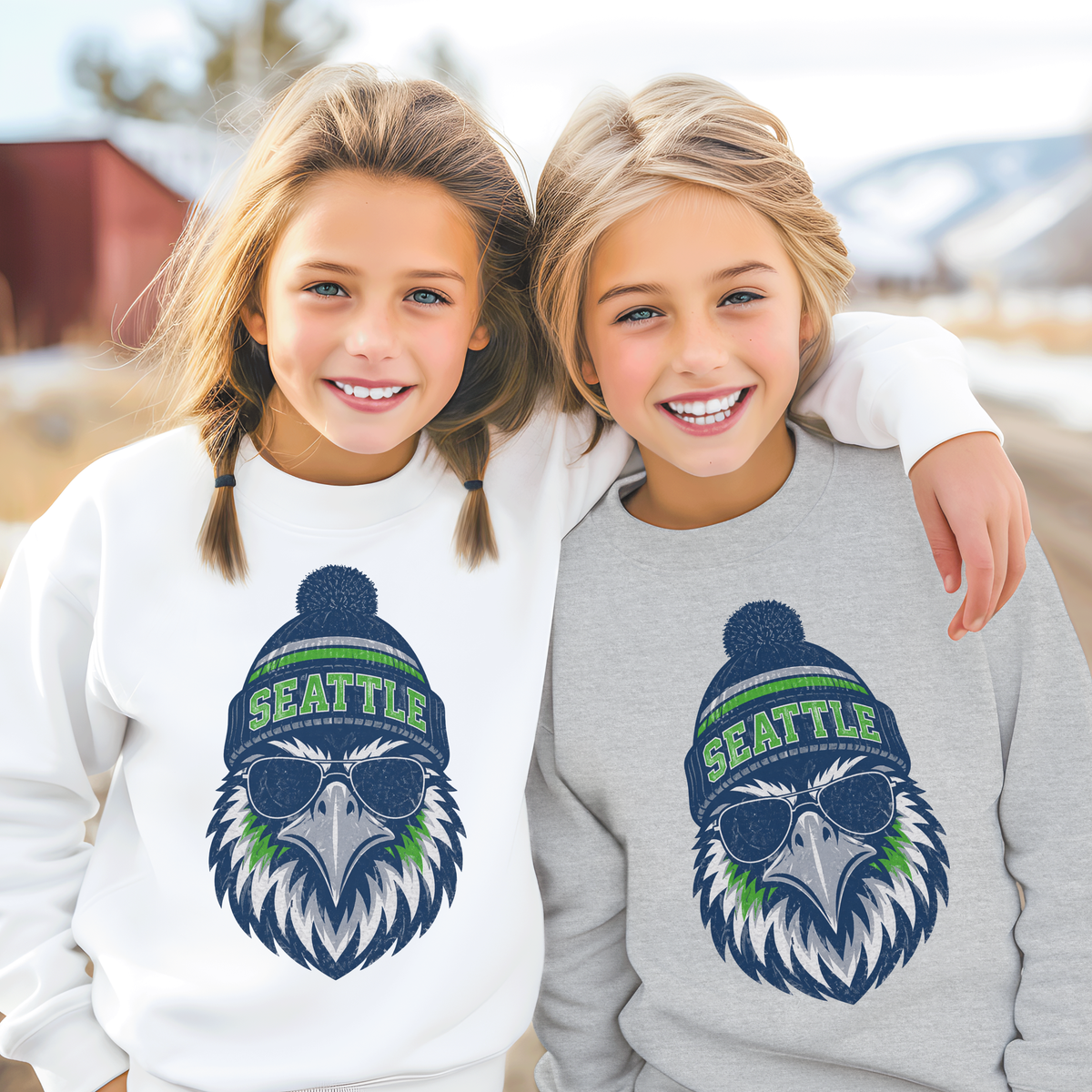 Seattle Classic Character Football Graphic Youth Sweatshirt