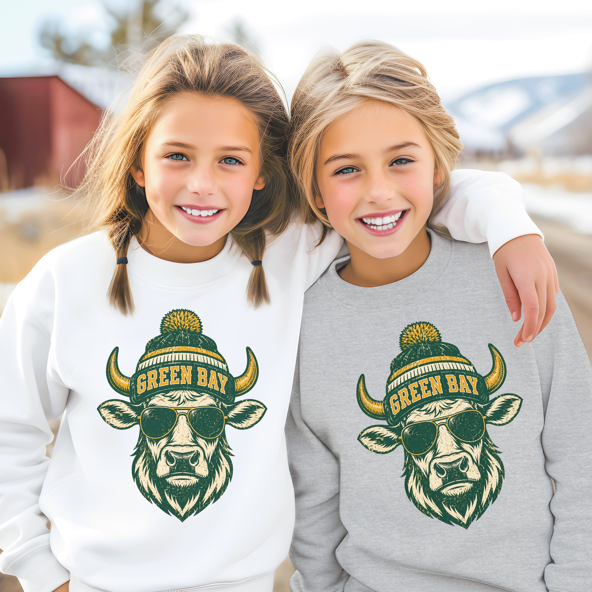 Green Bay Western Character Football Graphic Youth Sweatshirt