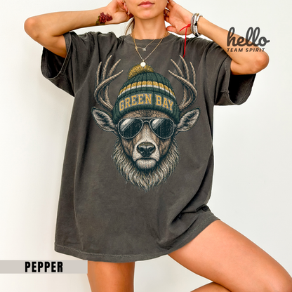 Green Bay Retro Woodland Football Graphic T-shirt