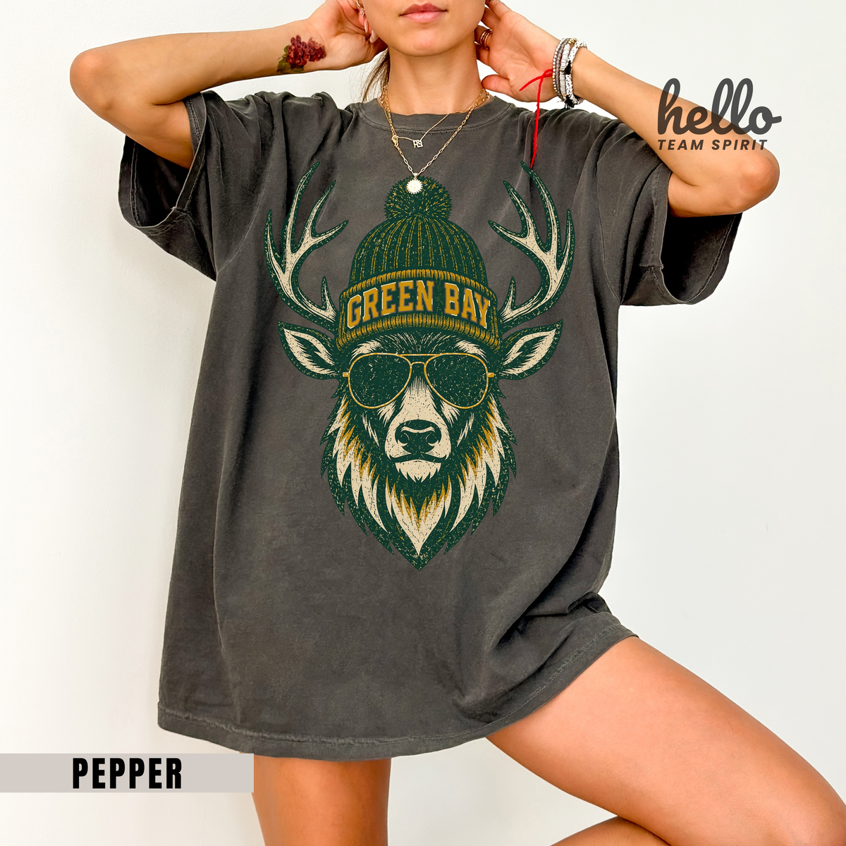 Green Bay Woodland Football Graphic T-shirt