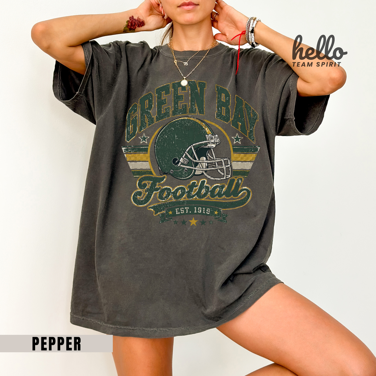 Green Bay Heritage Football Graphic T-shirt