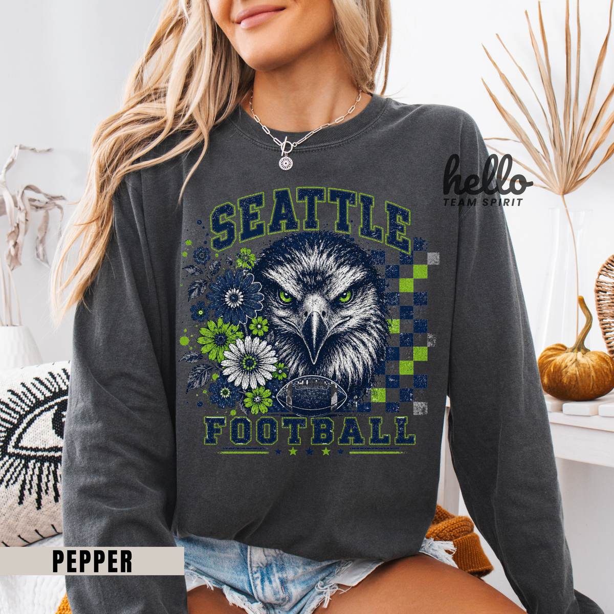 Seattle Checkered Football Graphic Sweatshirt
