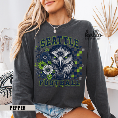 Seattle Checkered Football Graphic Sweatshirt