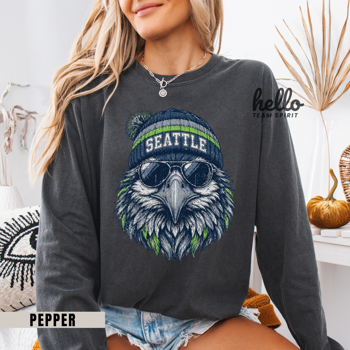 Seattle Vintage Character Football Graphic Sweatshirt