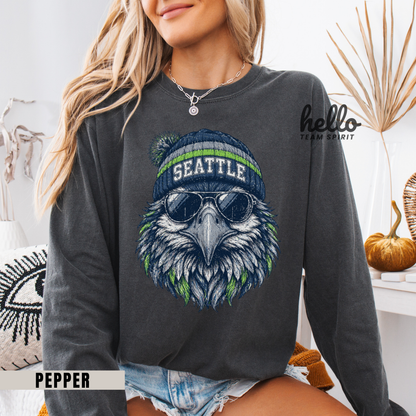 Seattle Vintage Character Football Graphic Sweatshirt