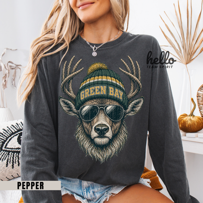 Green Bay Retro Woodland Football Graphic Sweatshirt