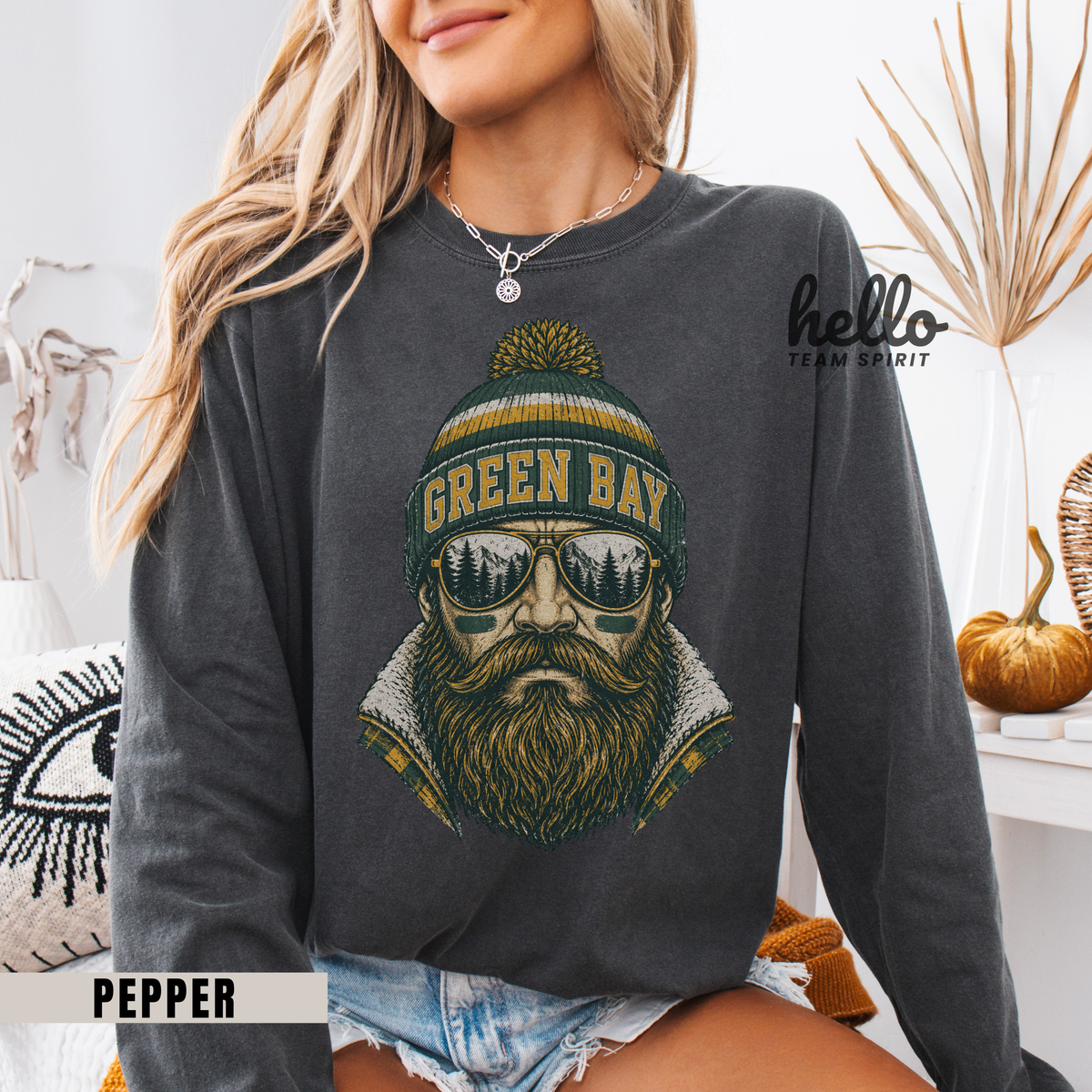 Green Bay Vintage Character Football Graphic Sweatshirt