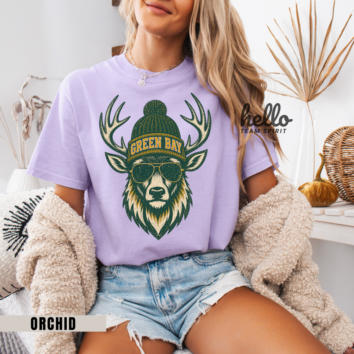 Green Bay Woodland Football Graphic T-shirt