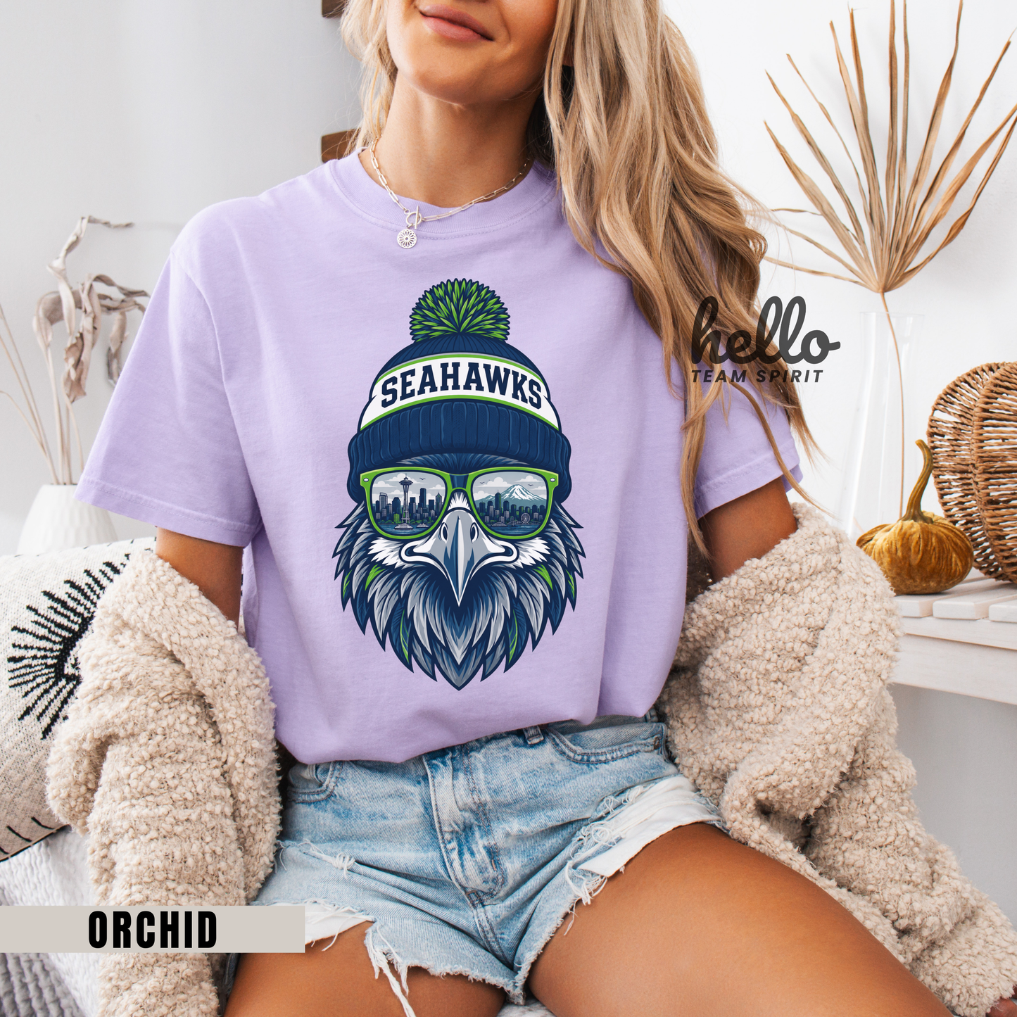 Seattle Vintage Spirit Character Football Graphic T-shirt