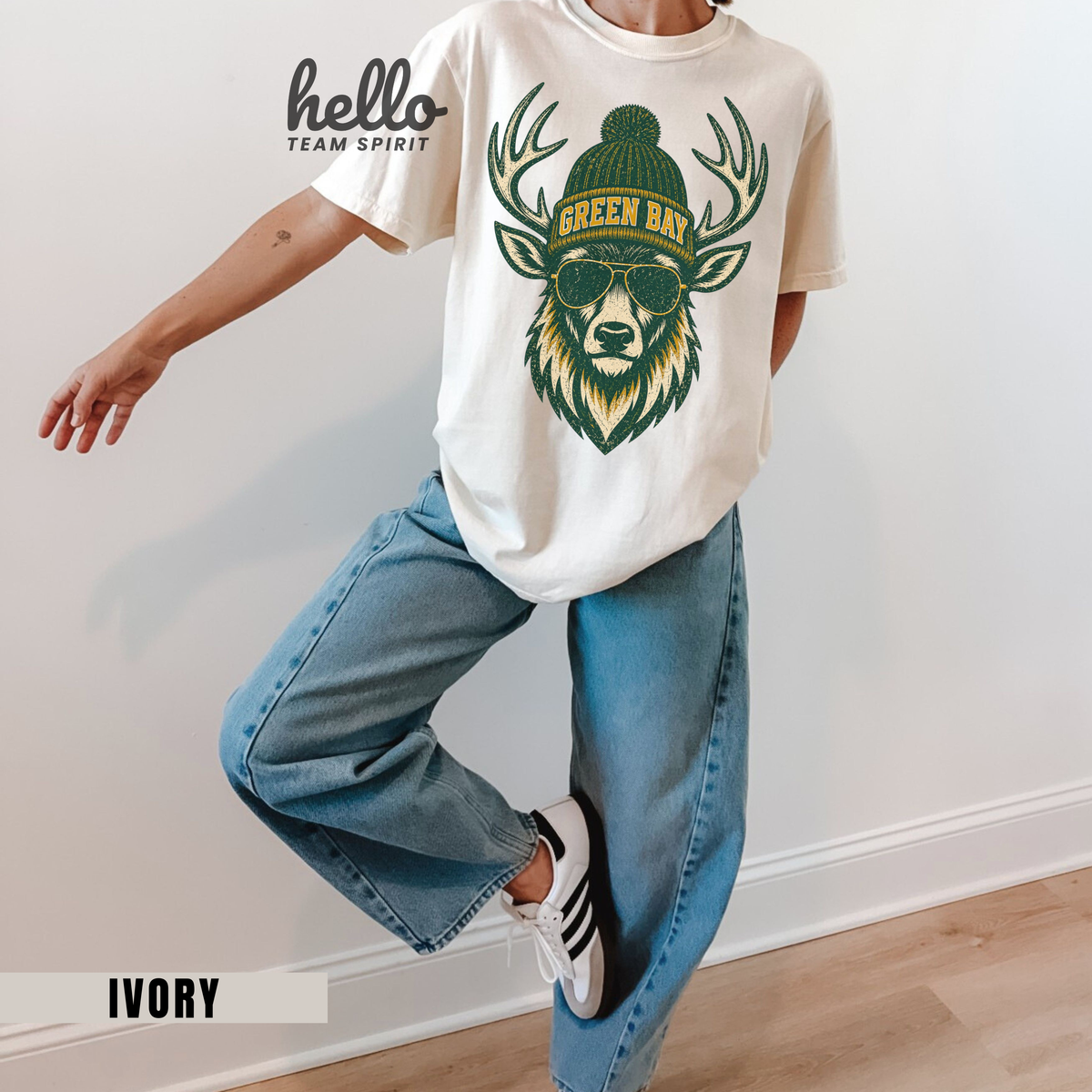 Green Bay Woodland Football Graphic T-shirt