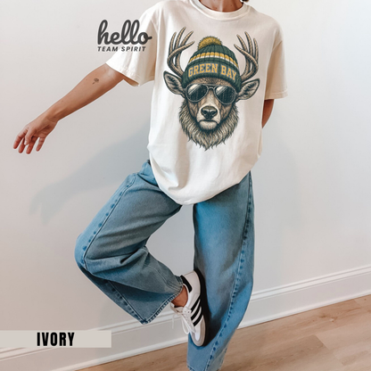 Green Bay Retro Woodland Football Graphic T-shirt