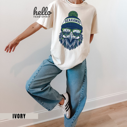 Seattle Vintage Spirit Character Football Graphic T-shirt