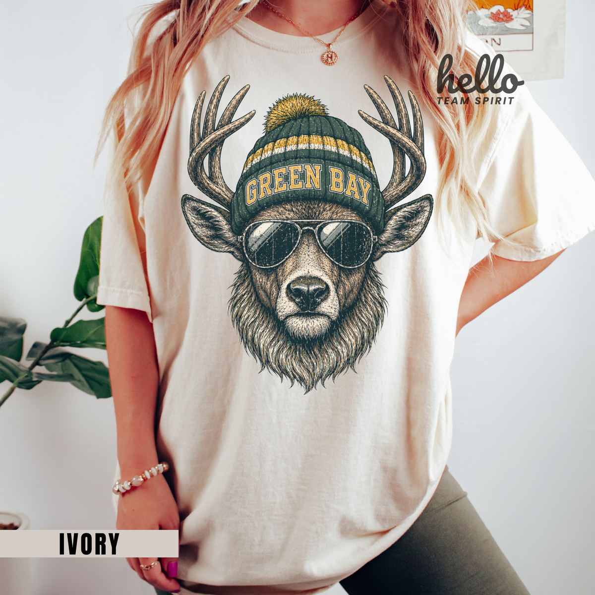 Green Bay Retro Woodland Football Graphic T-shirt