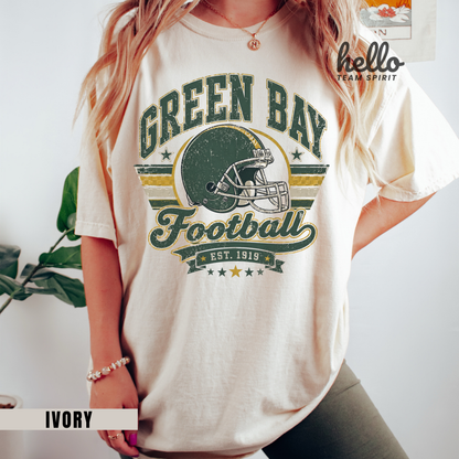 Green Bay Heritage Football Graphic T-shirt