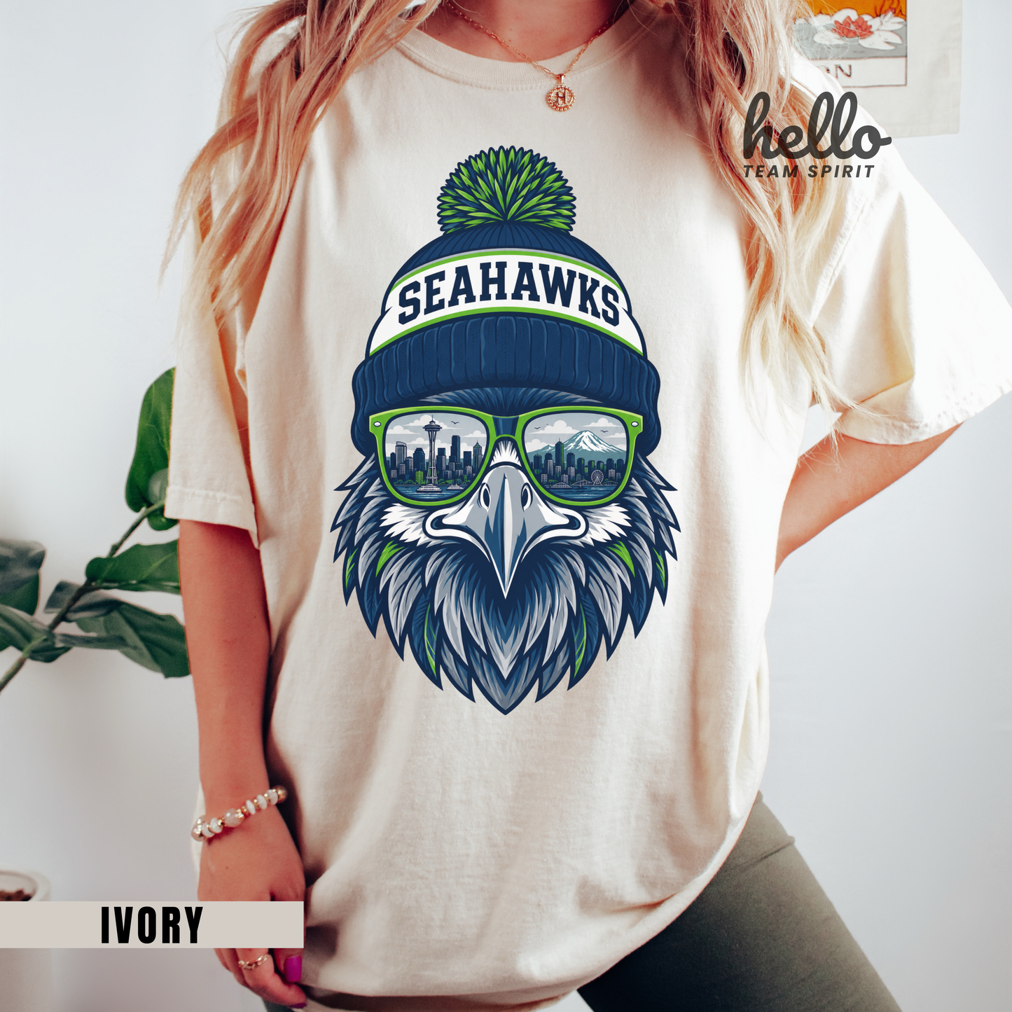 Seattle Vintage Spirit Character Football Graphic T-shirt
